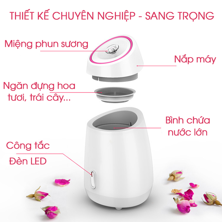 Máy Xông mặt mũi họng từ Sả chanh, Thảo dược, Hoa quả Tươi Tự Động 2in1-  làm đẹp tăng sức đề kháng - giao màu ngẫu nhiên