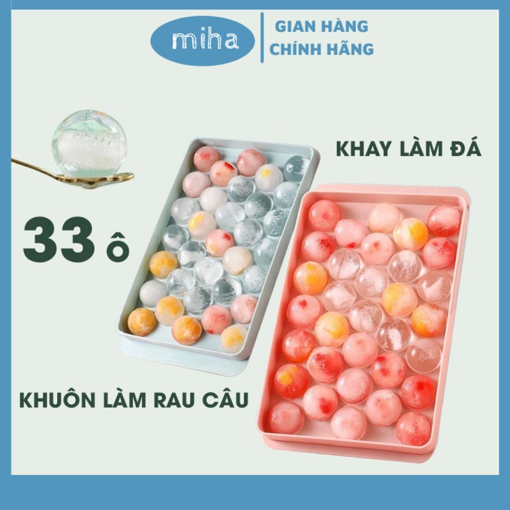 Khay làm đá tròn có nắp đậy Khuôn làm đá tròn đá bi