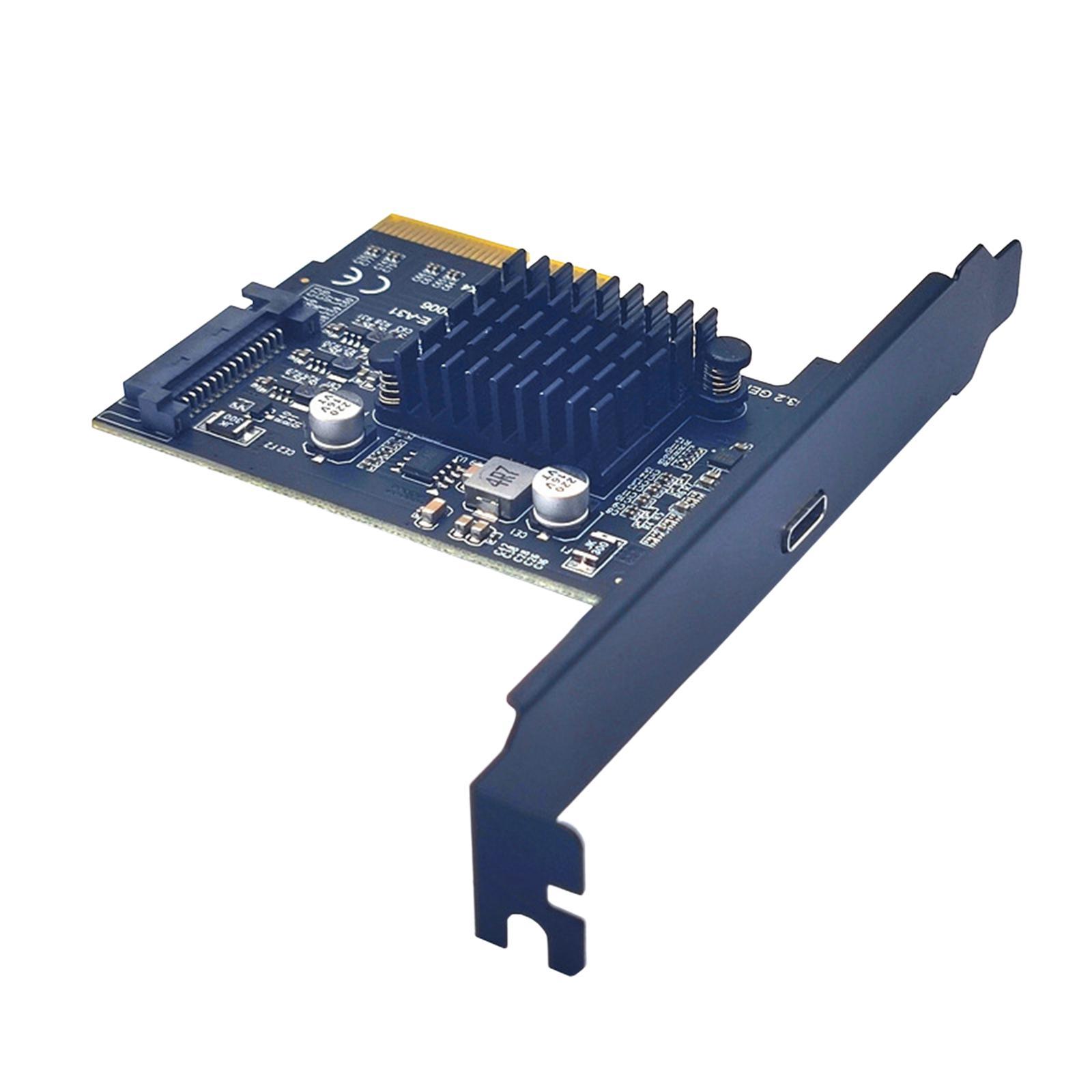 Pci-e 4x to USB3.2 Front Type C Expansion 3.0 Adapter for Desktop Motherboard Durable Replacement