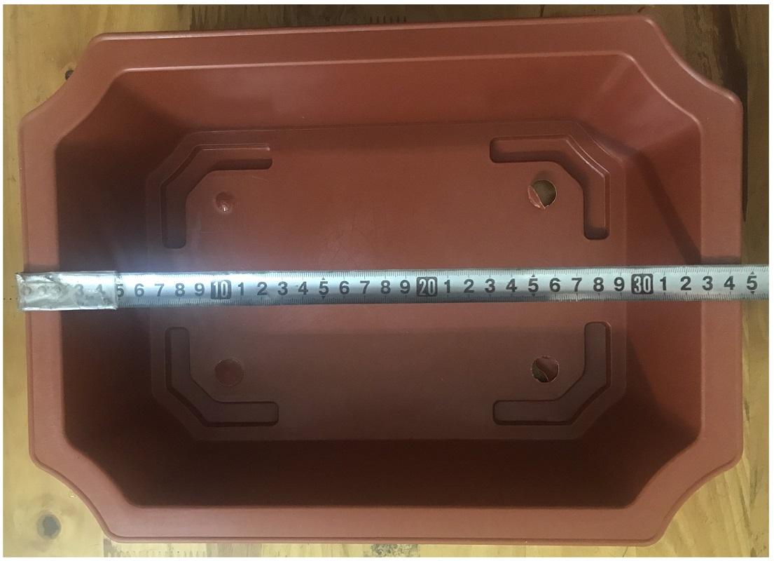 10 Chậu Nhựa Trồng Cây Mini Hình Chữ Nhật Màu Nâu Siêu Đẹp Kích Thước 350x255x90 - Sản xuất bởi NHỰA BÌNH THUẬN