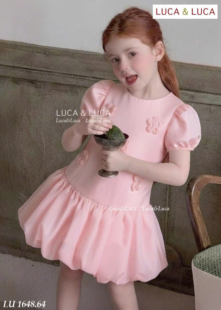 Đầm váy công chúa cho bé gái đính hoa mặc lễ tết noel giáng sinh năm mới dự tiệc từ 10-40kg chất tơ mềm