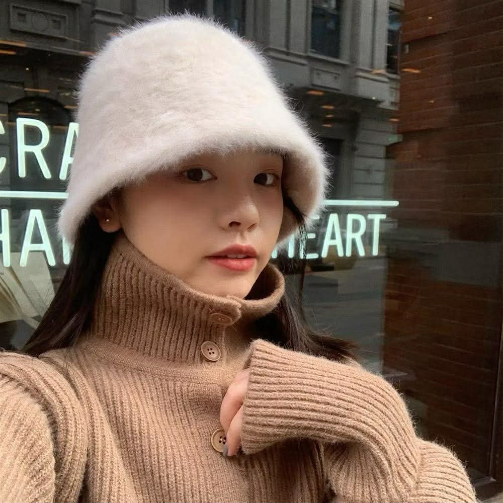 Mũ lông thỏ mềm mịn cao cấp cho nữ