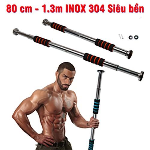 Hình ảnh Xà đơn 80cm treo tường gắn cửa độ dài tùy chỉnh 60 -100cm TẬP LUYỆN TẠI NHÀ