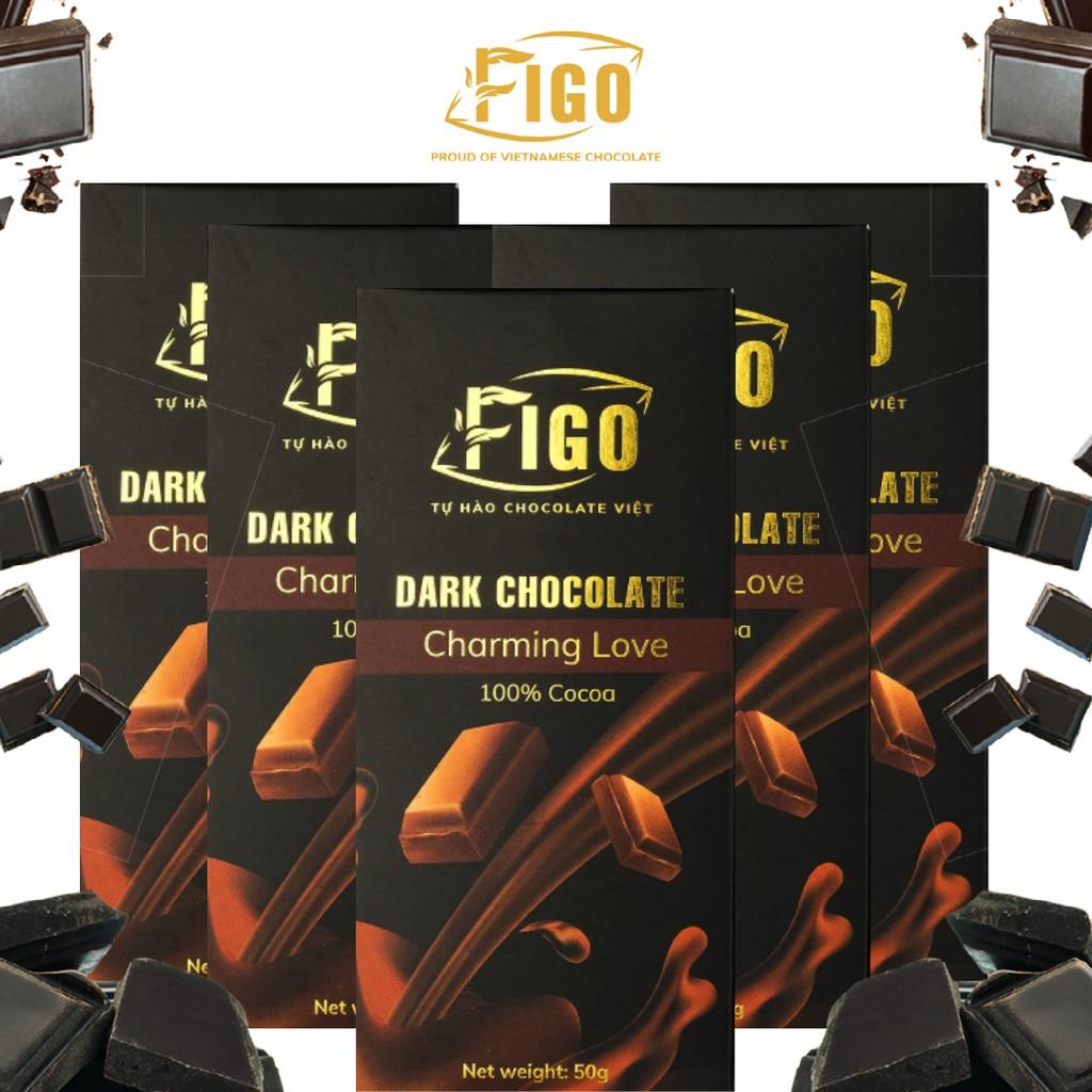 Socola đen không đường 100 cacao nguyên chất Figo 50g