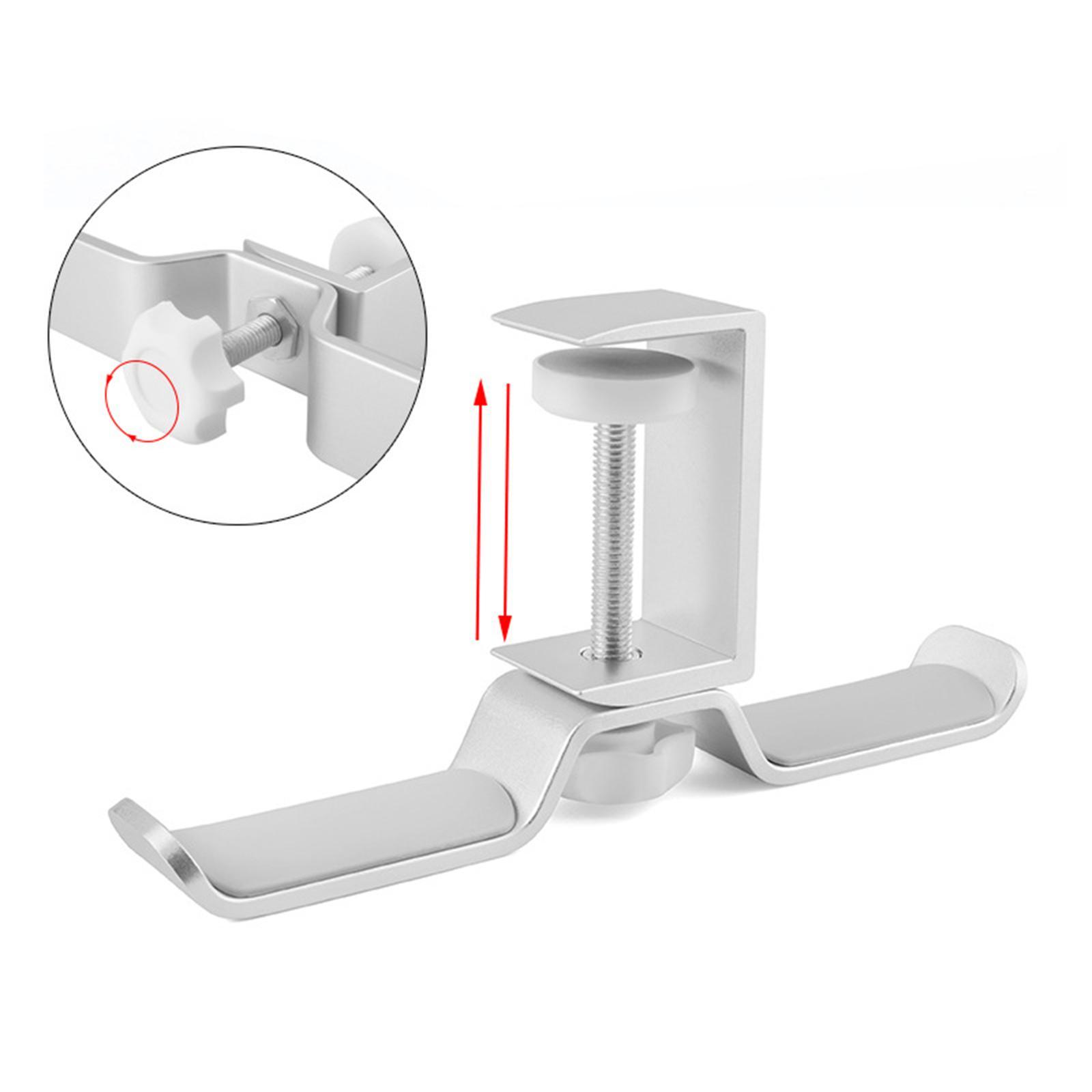 Aluminum Headset Dual Headphone Under Desk Hook Clip Holder Stand