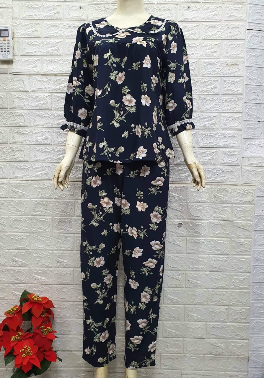 Đồ Bộ Măc Nhà, Đồ Bộ Nữ Tole 2 Da Tay Quần Dài Tay Lỡ Bigsize
