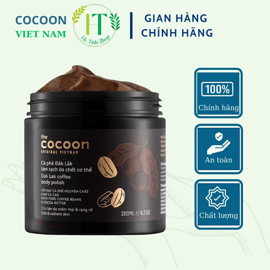 Tẩy da chết Cocoon làm sạch cơ thể giúp da mềm mịn 200ml - Thanh Mộc Hương Hà Tĩnh