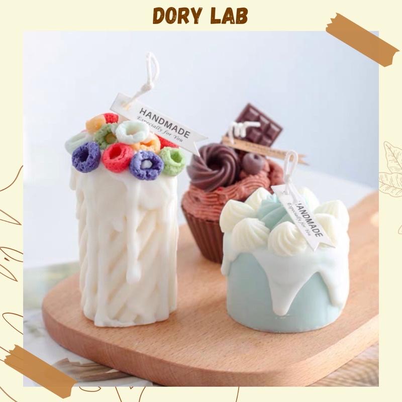Nến Thơm Trụ Xoắn Phủ Kem Topping Handmade Hàn Quốc, Phụ Kiện Decor Chụp Ảnh - Dory Lab