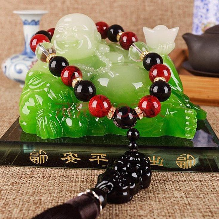 Tượng phật di lặc ngọc phong thủy có ngăn nước hoa gắn ô tô, để bàn làm việc loại đẹp, đồ chơi xe hơi