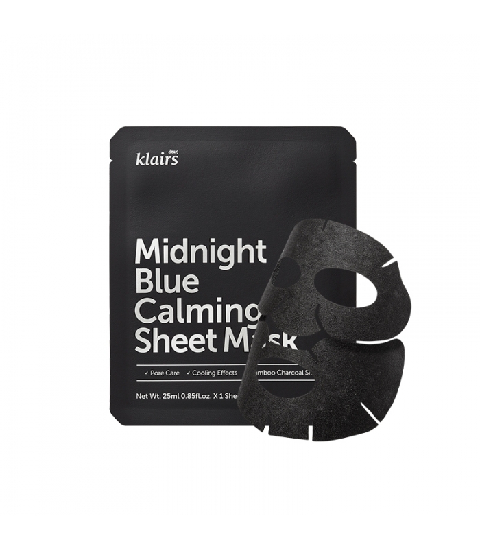 Combo 5 Mặt nạ dưỡng ẩm, làm dịu cho da nhạy cảm, kích ứng Klairs Midnight Blue Calming Sheet Mask 25ml x5