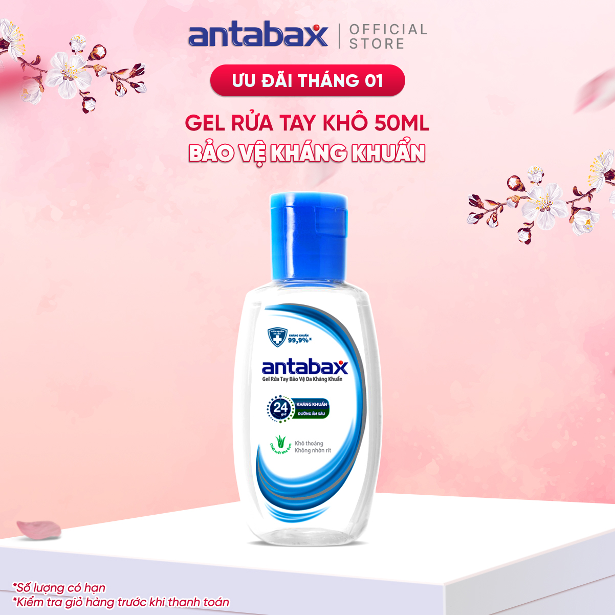 Gel Rửa Tay Bảo vệ Da Kháng Khuẩn Antabax 50ml