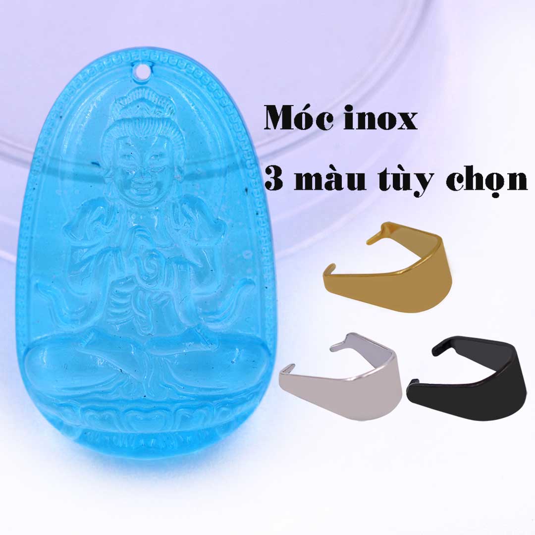 Mặt dây chuyền Phật Đại Nhật Như Lai Pha lê xanh biển -  Hộ mệnh tuổi Mùi, Thân - Size phù hợp cho nam và nữ