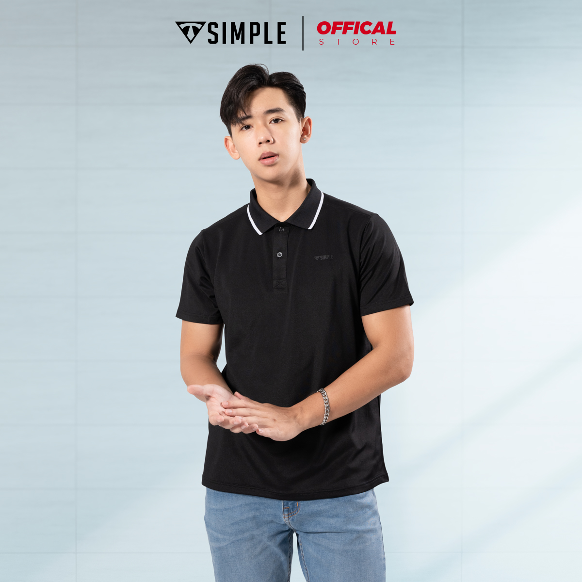 Áo thun polo nam TSIMPLE có cổ vải thun cá sấu cotton form rộng A021001