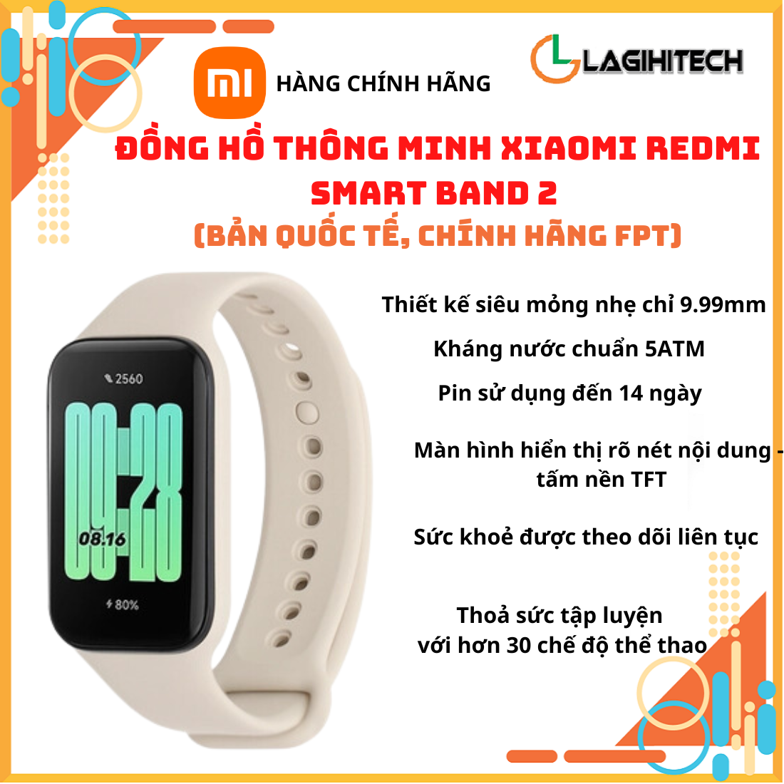 Đồng Hồ Thông Minh Xiaomi Redmi Smart Band 2 - Hàng Chính Hãng FPT