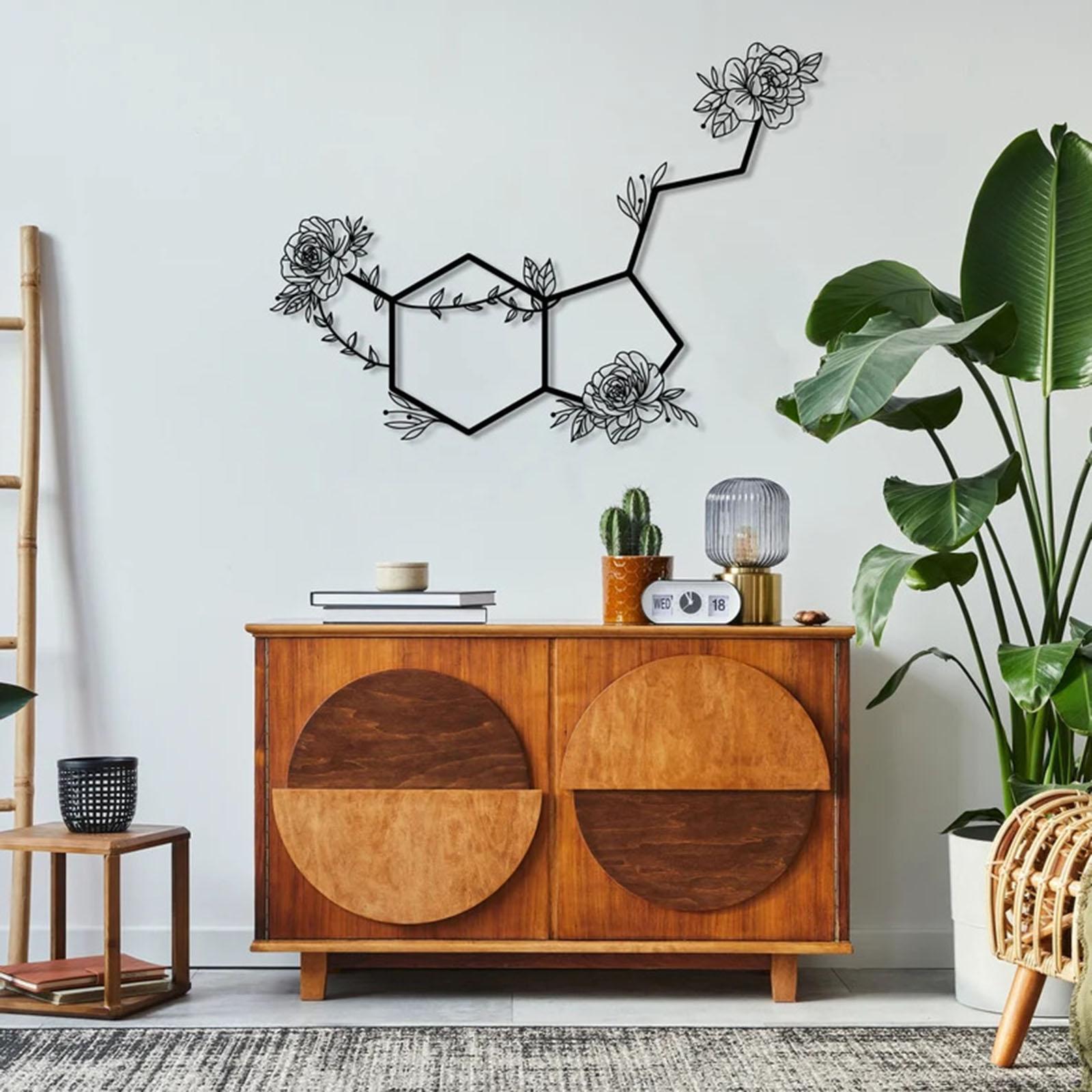 Silhouette Wall Sculptures Floral Decorative Flower Metal Wall Art Decors