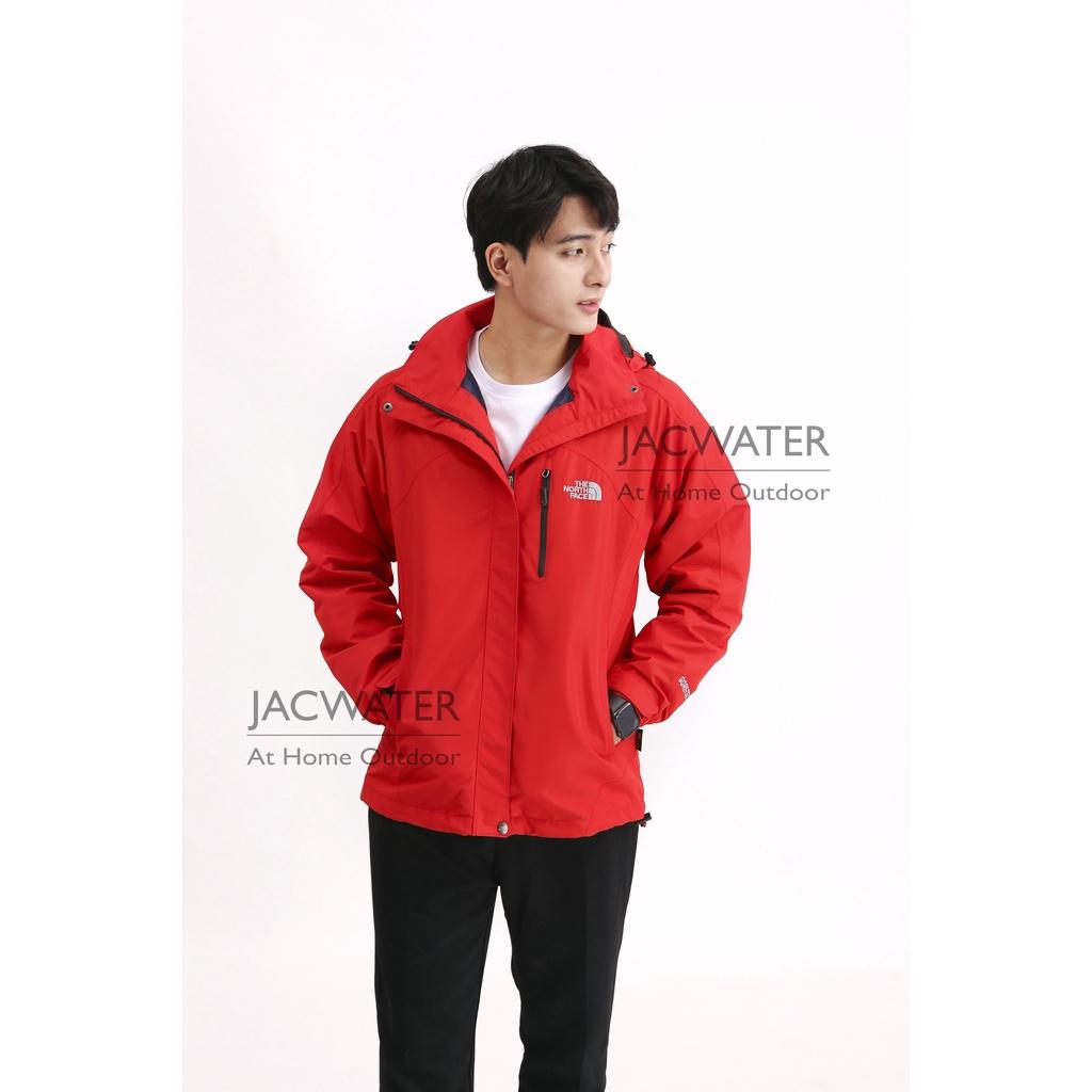 Áo khoác gió nam nữ 2 lớp trượt nước màu trơn thể thao