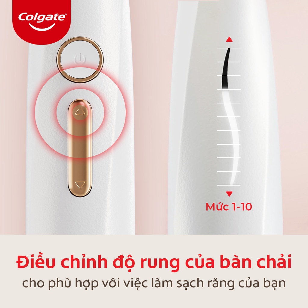 Bàn chải điện Colgate trắng sáng răng công nghệ sóng âm với 33 chế độ chăm sóc nướu