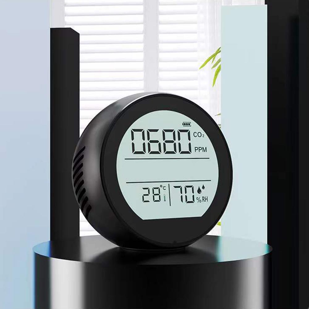 Air Quality Detector LED Digital USB Rechargeable Infrared CO2 Digital Meter 400-5000 PPM Range NDIR Sensor CO2 Temperature and Humidity 3 in 1 Tester for Room Office Greenhouse Warehouse