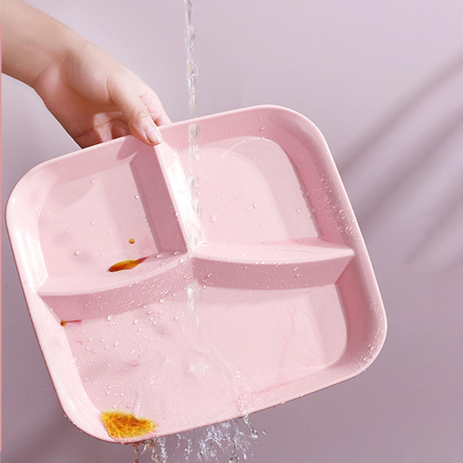 2Pcs Set of 2 Food Dish Plate Tray Diet Food Control for Restaurant student