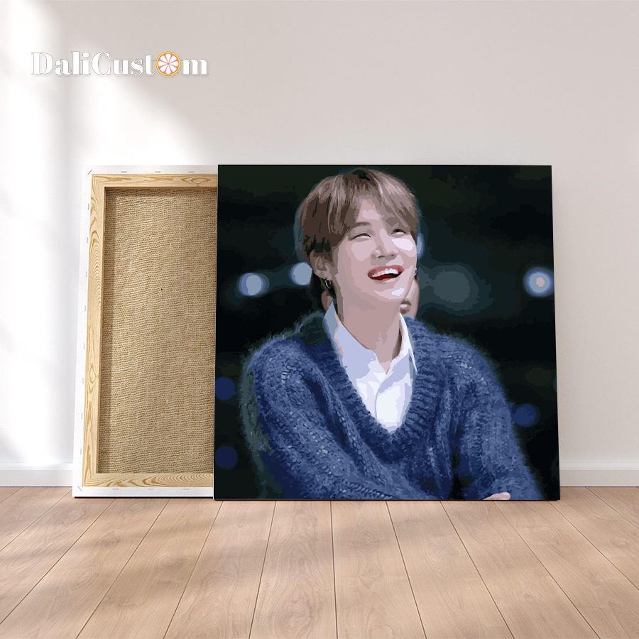 Tranh Tô Màu Số Hóa BTS Suga Căng Khung 40x40cm 36 Màu Dalicustom
