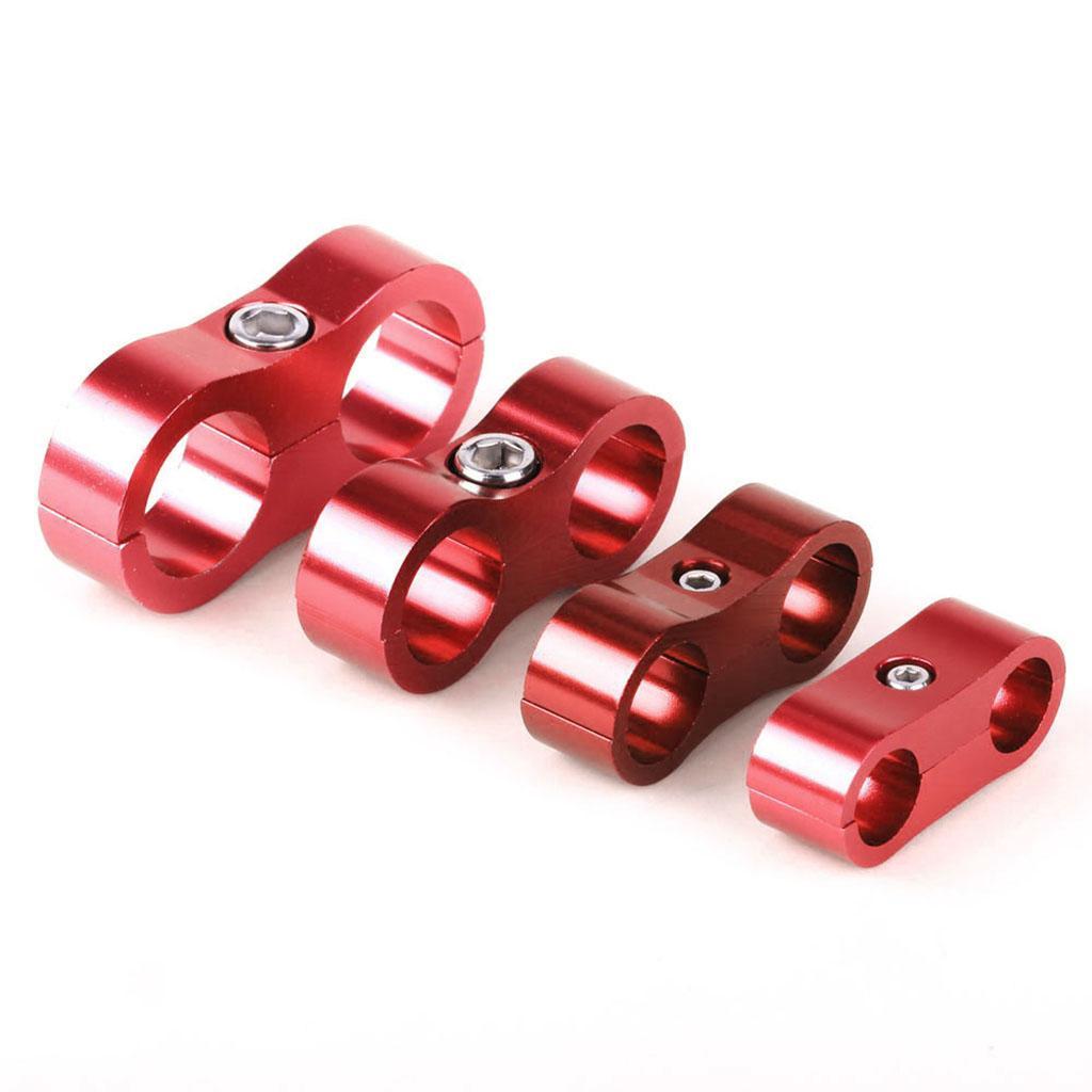 Universal Aluminum Braided Water Hose Separator Clamp AN4 Red