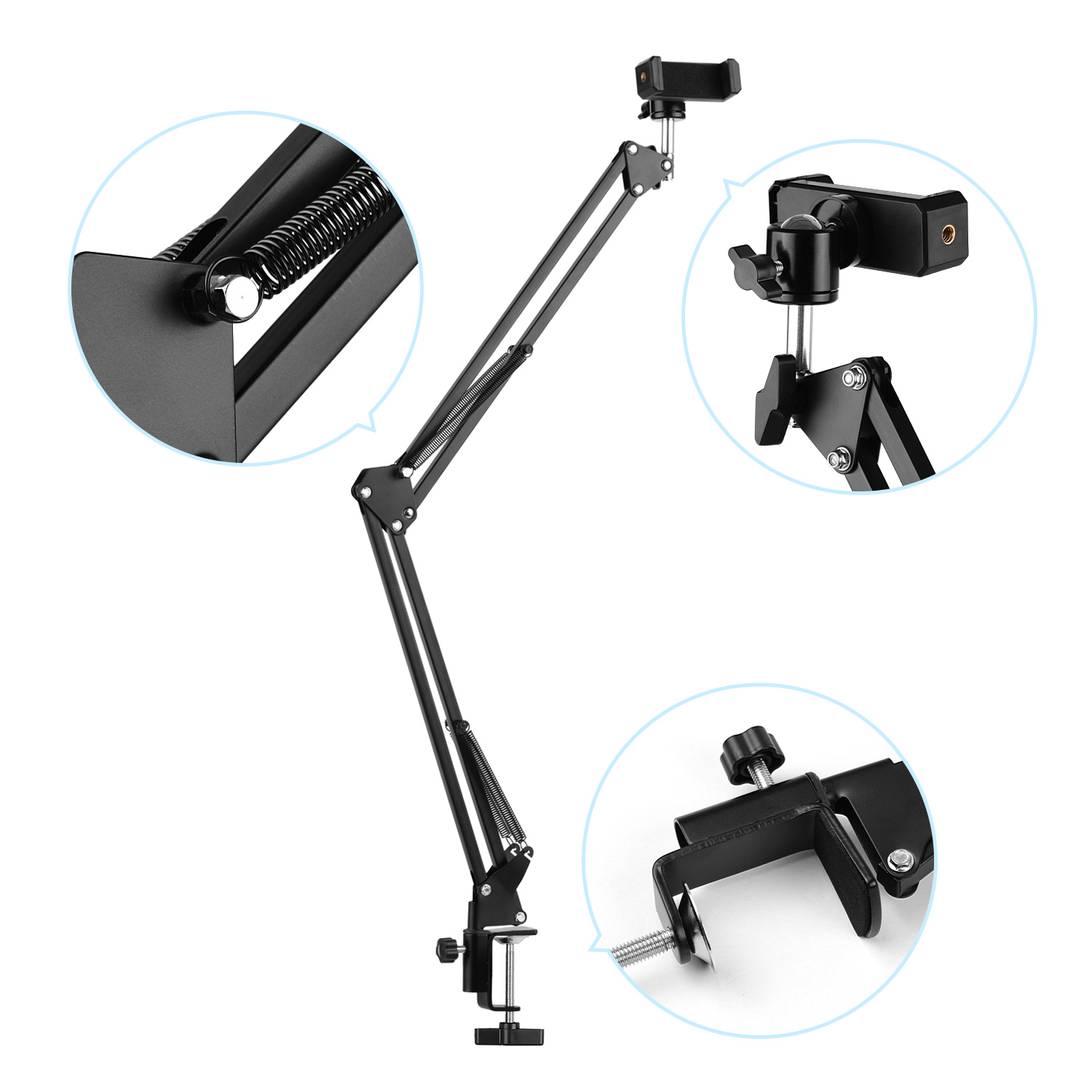 Giá đỡ bằng kim loại có thể điều chỉnh Bộ điều hợp đầu bi để quay video trực tiếp trên YouTube