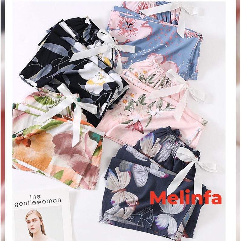 Quần dài suông ống rộng mặc nhà mùa hè chất vải cotton lụa thoáng mát thoải mái mã Q0271