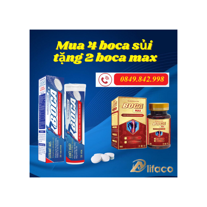 Mua 4 sủi BOCA tặng 2 BOCA MAX hỗ trợ xương khớp ALIFACO từ CHLB Đức
