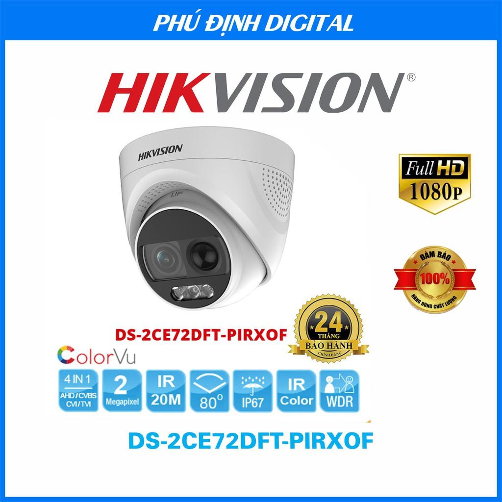 Camera HDTVI Colorvu 2MP HIKVISION DS-2CE72DFT-PIRXOF - HÀNG CHÍNH HÃNG