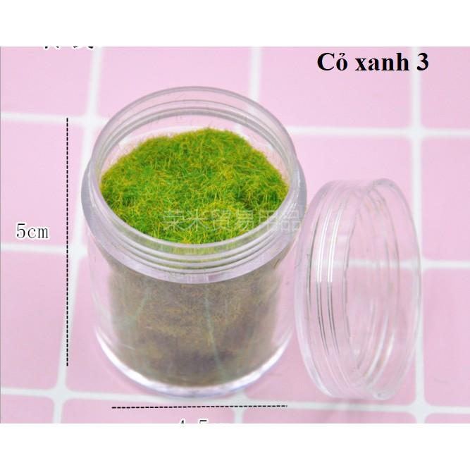 Bột sợi nhựa màu lọ 10gram mô phỏng tuyết trắng, màu cỏ cây xanh trang trí tiểu cảnh, sa bàn, DIY