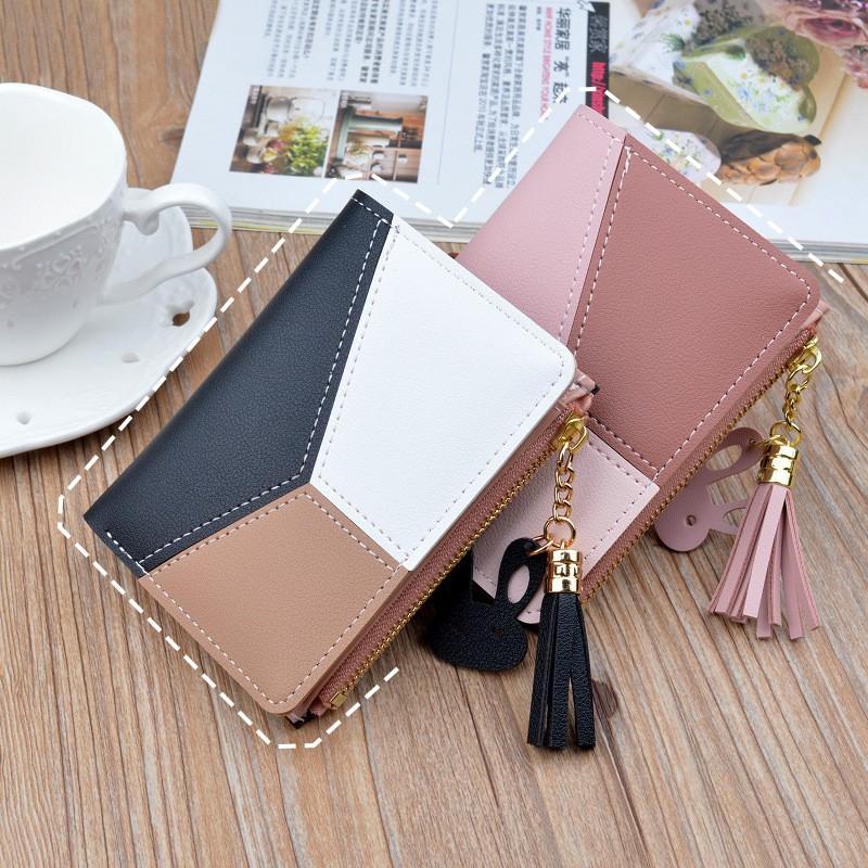 Ví Bóp Nữ Mini Hàn Quốc Da Mềm Phối Màu Đẹp VN07