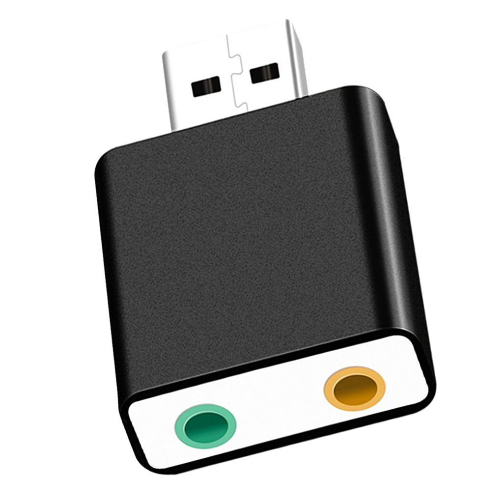 USB 2.0 External 7.1 Channel Surround Sound Card Adapter Black