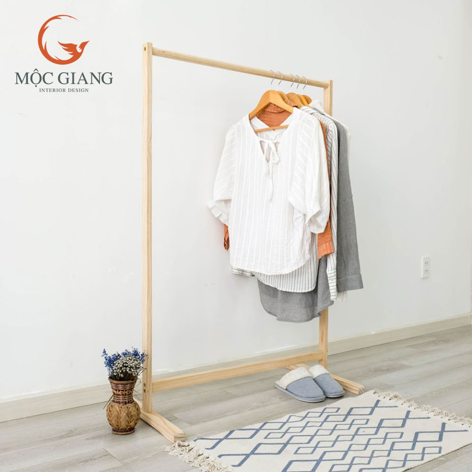 Giá Treo Quần Áo Gỗ Thanh Ngang - Sào Treo Quần Áo Gỗ - Size M - Nội Thất Mộc Giang