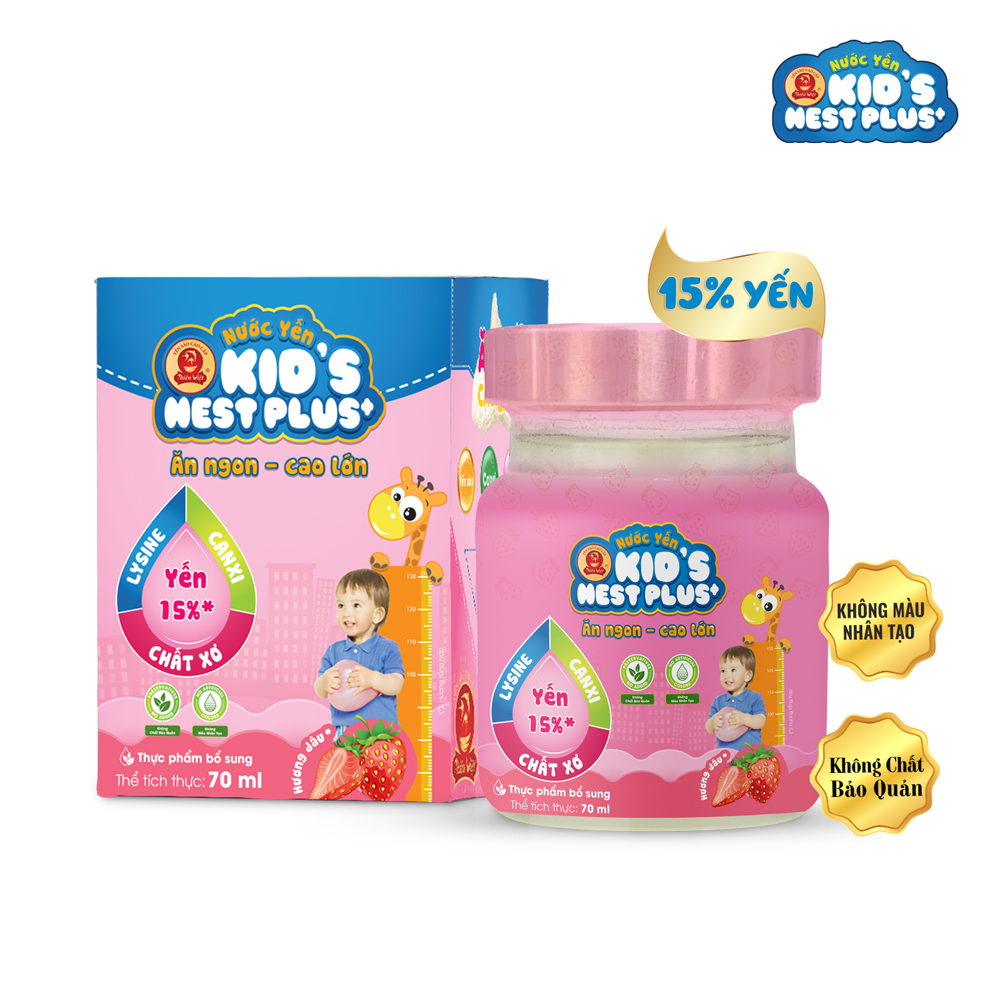 Nước yến sào cho trẻ em Kid's Nest Plus+ Ăn Ngon Cao Lớn (1 hũ x 70ml)