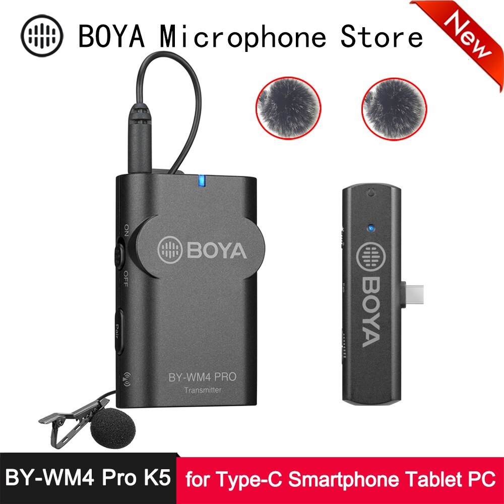 Micro thu âm không dây Boya BY-WM4 Pro K5, Cổng Type C, Hàng chính hãng