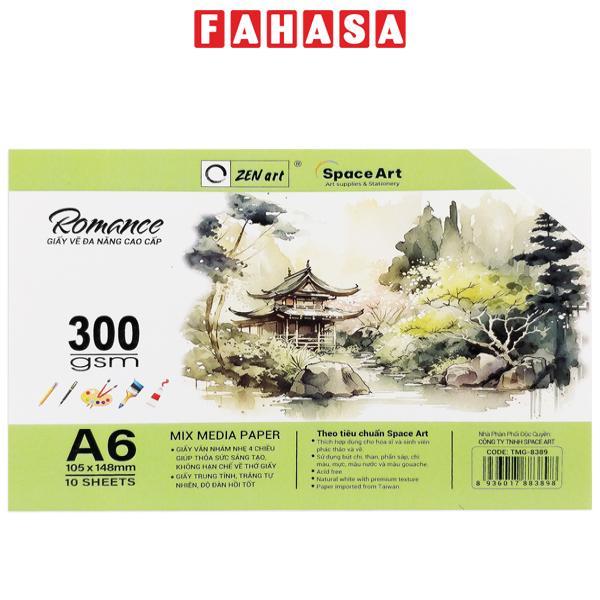 Giấy Vẽ Đa Năng Romance - A6 300gsm - Mix Media Paper - Zen Art TMG 8389 (10 Tờ)