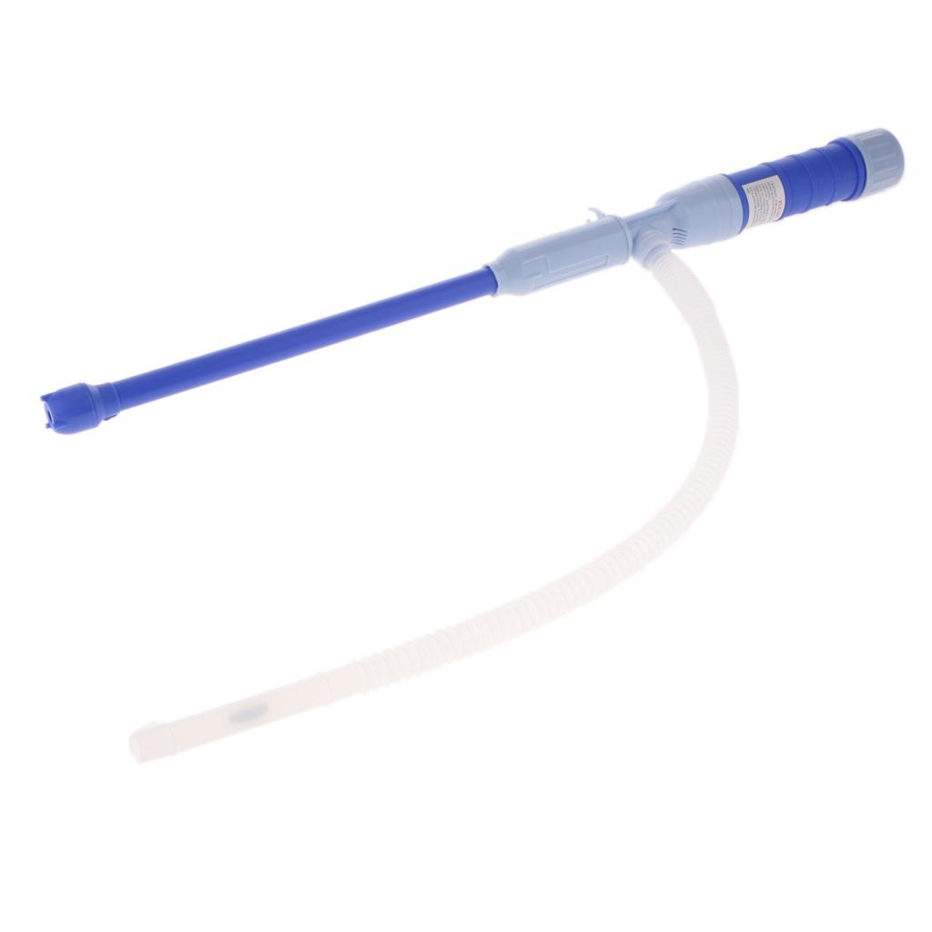 Auto Manual Hand Siphon Syphon Liquid Transfer Pump Pipe Oil Water Tank Blue