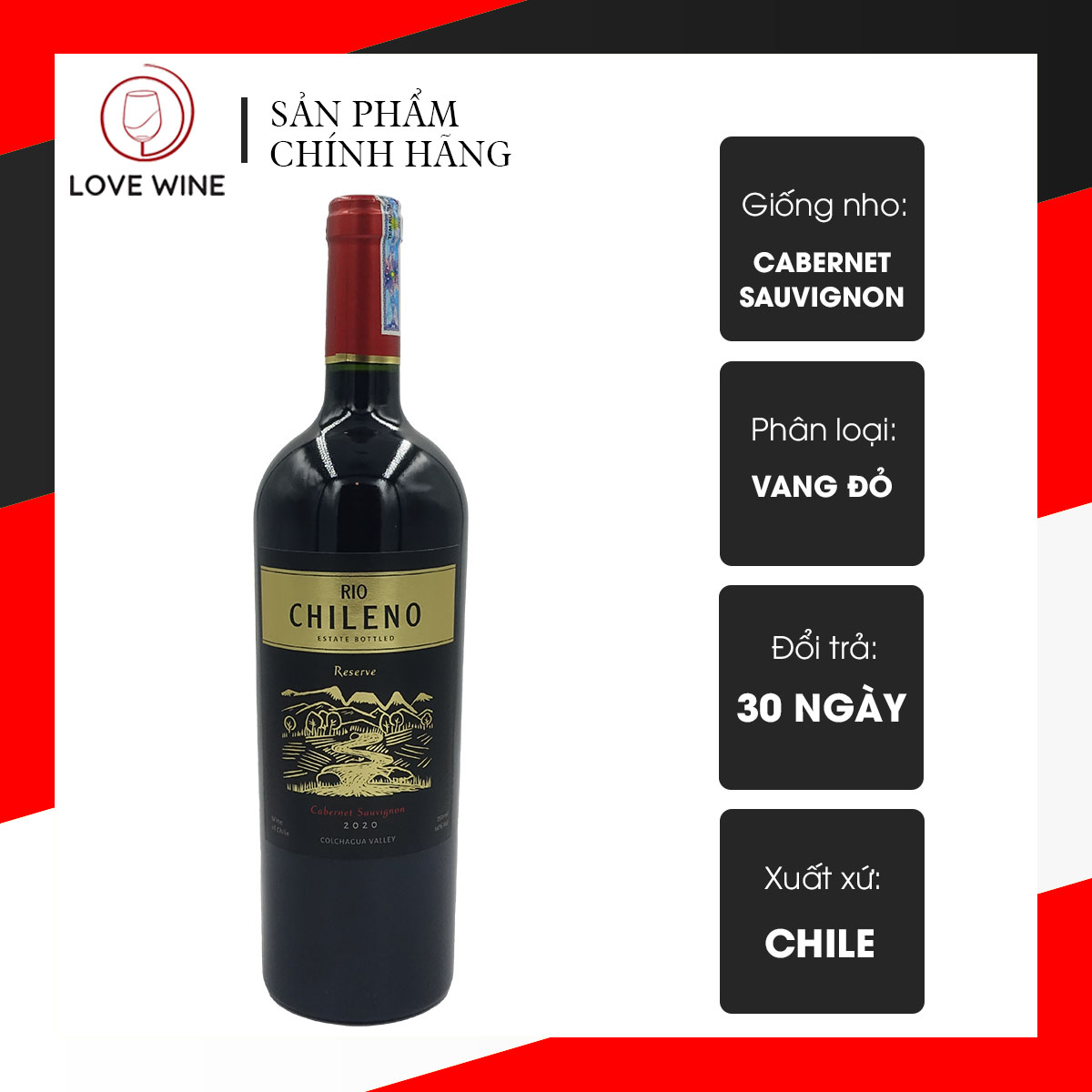 Rượu Vang Đỏ Chi Lê Rio Chileno Cabernet Sauvignon