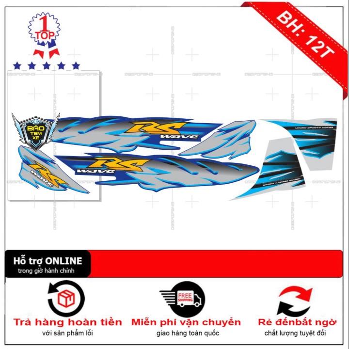 Tem rời dán xe wave RS 2017 2020 dán xe xanh - Bi Decal