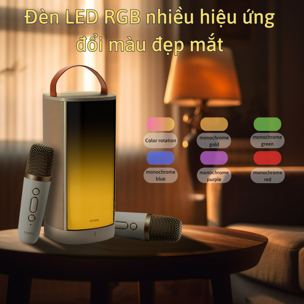 Bộ Loa Mic Karaoke Bluetooth iCore - Hàng chính hãng