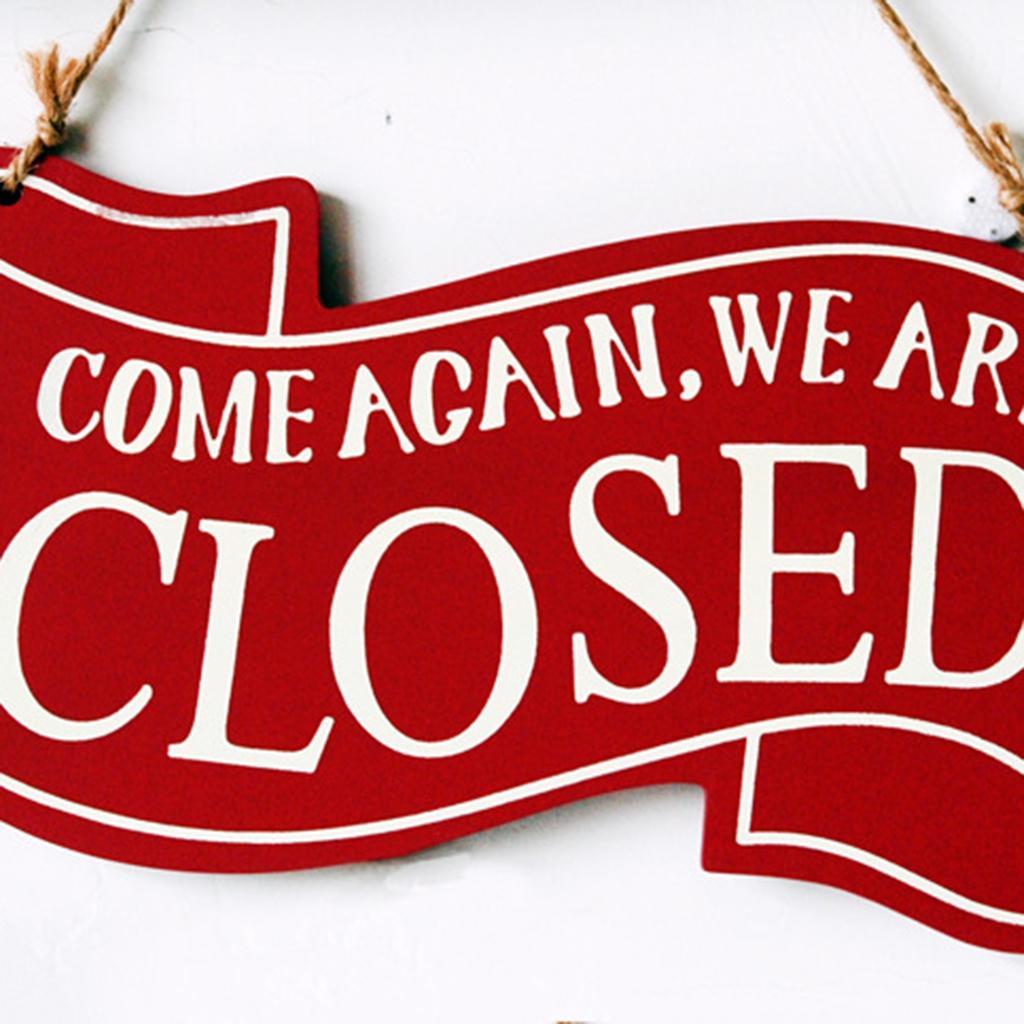 Open Closed Hanging Shop Sign With Hanging Rope For Shop Coffee Restaurant