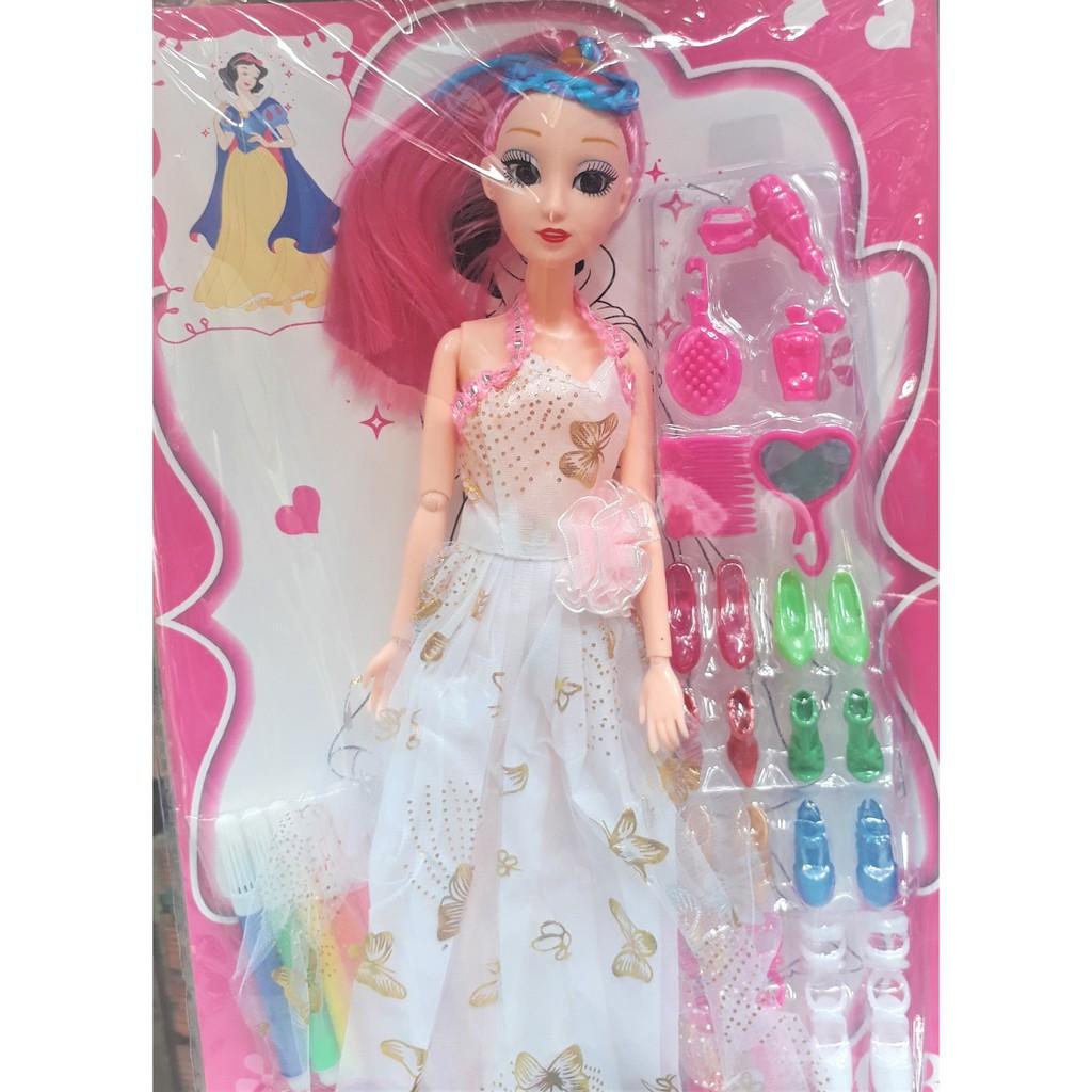 Búp Bê Tập Tô  Búp bê đẹp, Có khớp tay, Bộ siêu tập giày, Có bảng bút tập tô, Bé yêu rất thích.