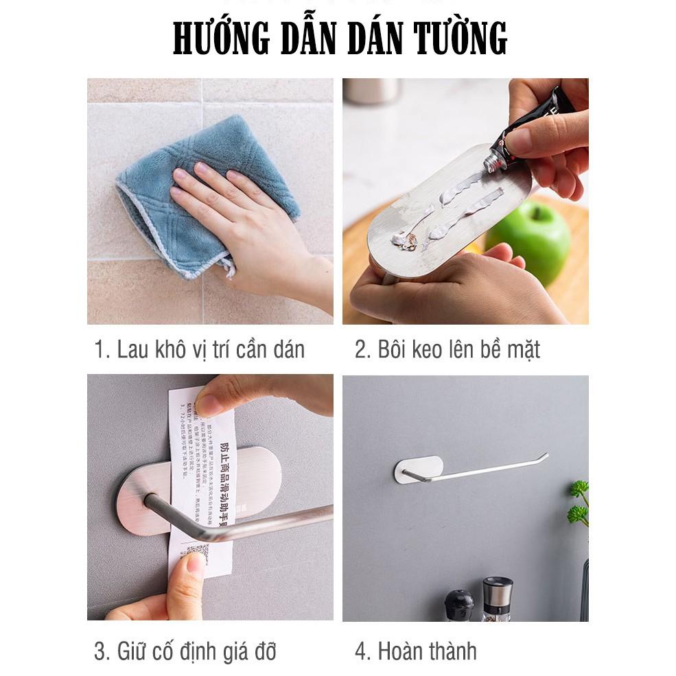 Thanh vắt khăn INOX 304 SIÊU DÍNH/ Thanh treo giấy ăn, giấy vệ sinh nhà bếp đa năng