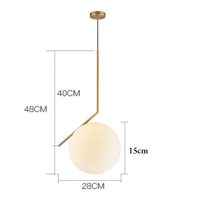 Đèn thả bàn ăn, đèn trang trí cao cấp hiện đại hình cầu trang nhã mạ vàng đẹp mắt MOON SKY - đã bao gồm bóng LED