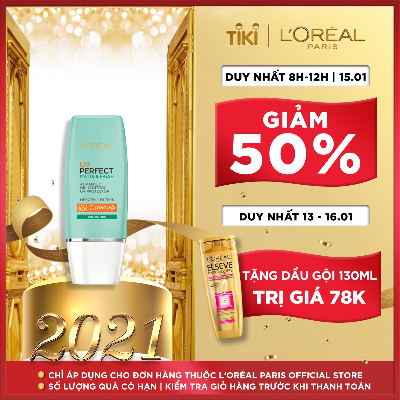 Kem Chống Nắng Kiềm Dầu L'oreal SPF 50+ PA++++ (30ml)