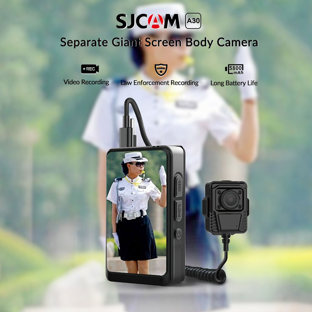 Body Camera SJCAM A30 wifi, pin 5800mah, LCD 4 inch, IP64, 4 đèn led - Hàng Nhập Khẩu