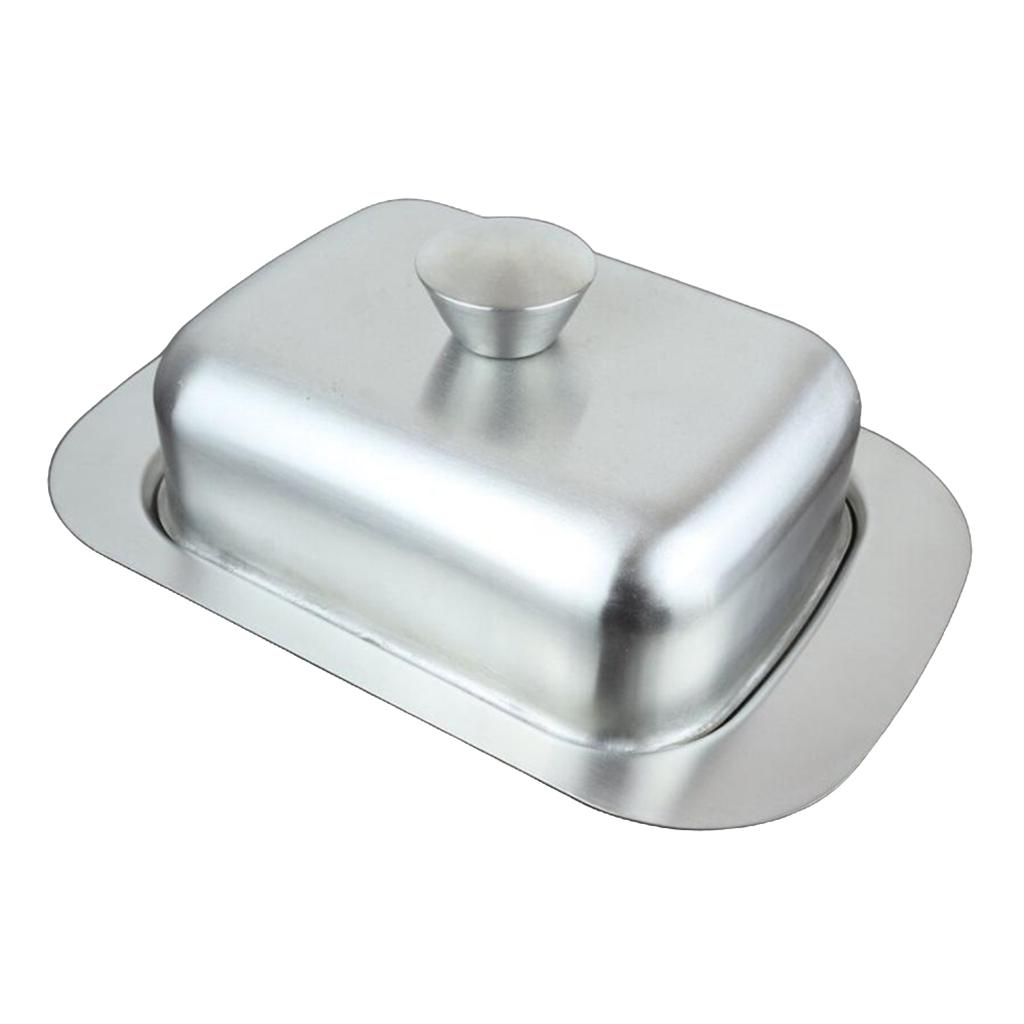 Stainless Steel Covered Butter Dish, Butter Serving Tray With Lid, Food Storage Container & Organizer Bins For Party Countertop