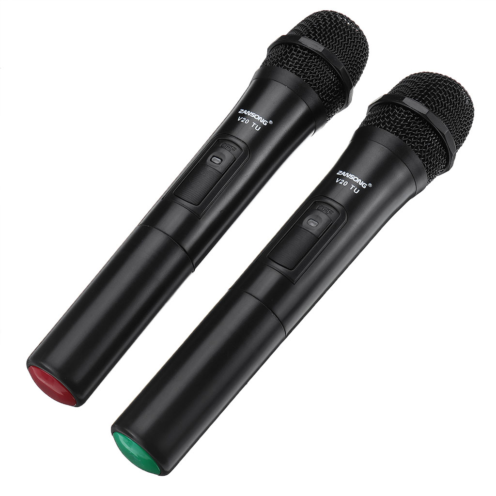 Bộ 2 Micro Karaoke Không Dây Băng Tần UHF ZANSONG V20 Dùng Cho Âm Ly Dàn Âm Thanh Và Các Loại Loa Kéo - Hỗ Trợ Thiết Bị Có Jack Cắm 3.5mm Và 6.5mm - Micro Không Dây -Hàng Nhập Khẩu