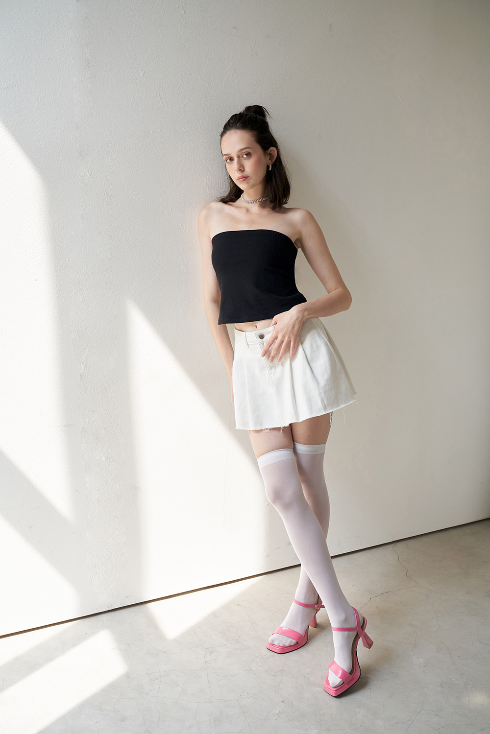 DOTTIE - Áo quây hở lưng vải thun - Đen - T0672