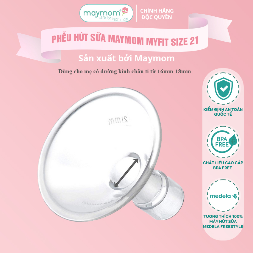 Phễu Hút Sữa Maymom Myfit, Phụ Kiện Thay Thế Máy Vắt Sữa Medela, Spectra, Avent, Unimom, Rozabi, Cimilre (1 cái)